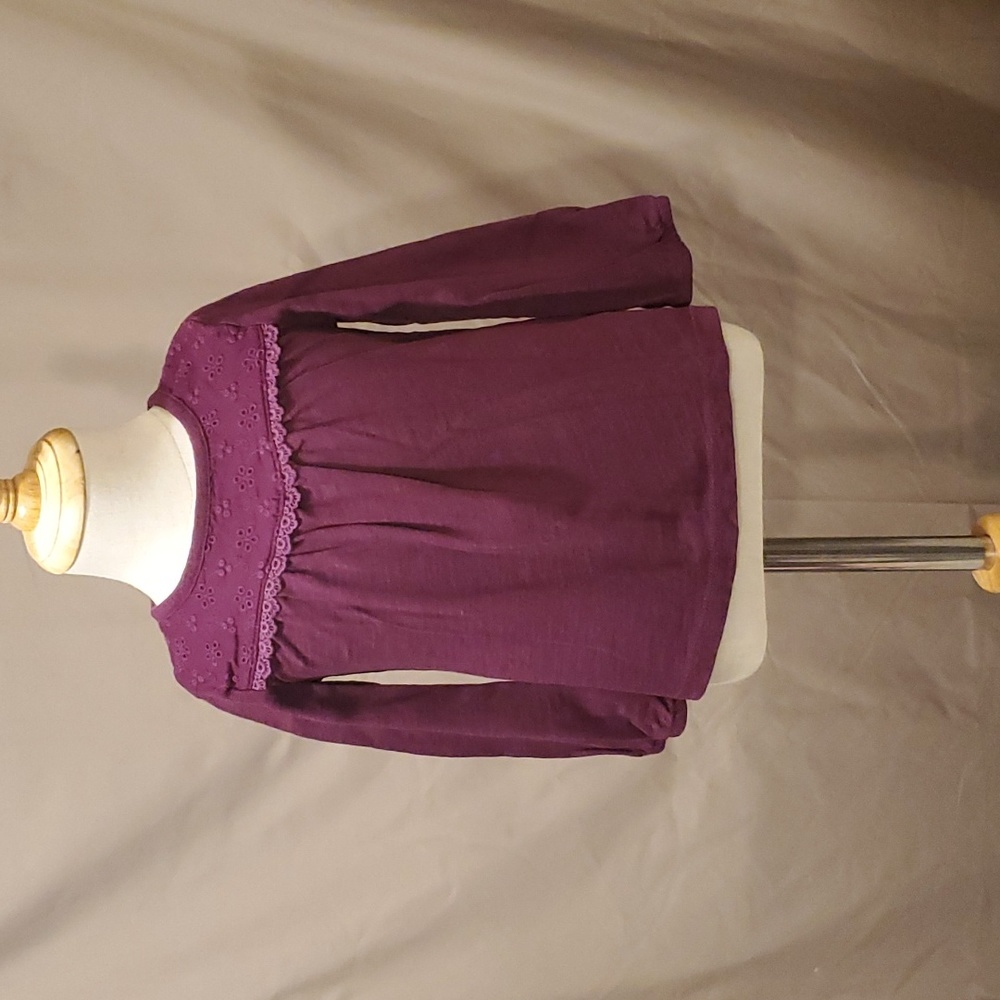 EUC, 2T Toddler Girl, Oshkosh Long Sleeve Shirt, Wine/Burgundy